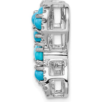 14K White Gold Turquoise and White Topaz Butterfly Pendant - 0.50 Carat Total Gemstone Weight by Lumare Gioia