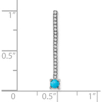 14K White Gold Turquoise and White Topaz Pendant - 0.065 Carat Turquoise, 0.08 Carat White Topaz by Lumare Gioia