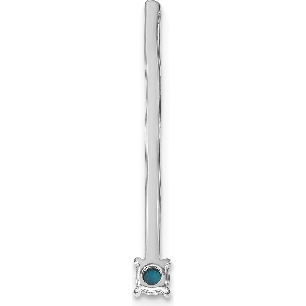14K White Gold Turquoise and White Topaz Pendant - 0.065 Carat Turquoise, 0.08 Carat White Topaz by Lumare Gioia