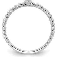 14K White Gold Twisted Band Ring with Green Emerald - 0.25 Carat Total Gemstone Weight by Oro Pregiato
