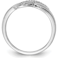 14K White Gold Twisted Design Diamond Ring with 20 Round Diamonds - 0.06 Carat Total Diamond Weight by 0