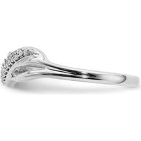 14K White Gold Twisted Design Diamond Ring with 20 Round Diamonds - 0.06 Carat Total Diamond Weight by 0