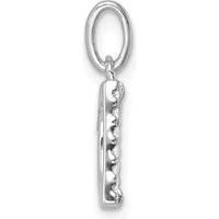 14K White Gold Twisted Diamond Initial "D" Charm with 0.05 Carat Diamonds by Oro Pregiato