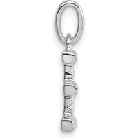 14K White Gold Twisted Diamond Initial E Charm - 0.05 Carat Total Diamond Weight by Oro Pregiato
