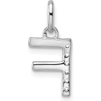 14K White Gold Twisted Diamond Initial F Pendant - 0.05 Carat Total Diamond Weight by Oro Pregiato