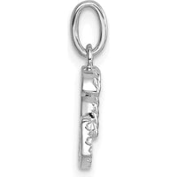 14K White Gold Twisted Diamond Initial G Charm - 0.07 Carat Diamond Weight by Oro Pregiato