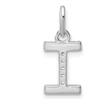14K White Gold Twisted Diamond Initial I Pendant - 0.05 Carat Total Diamond Weight by Oro Pregiato