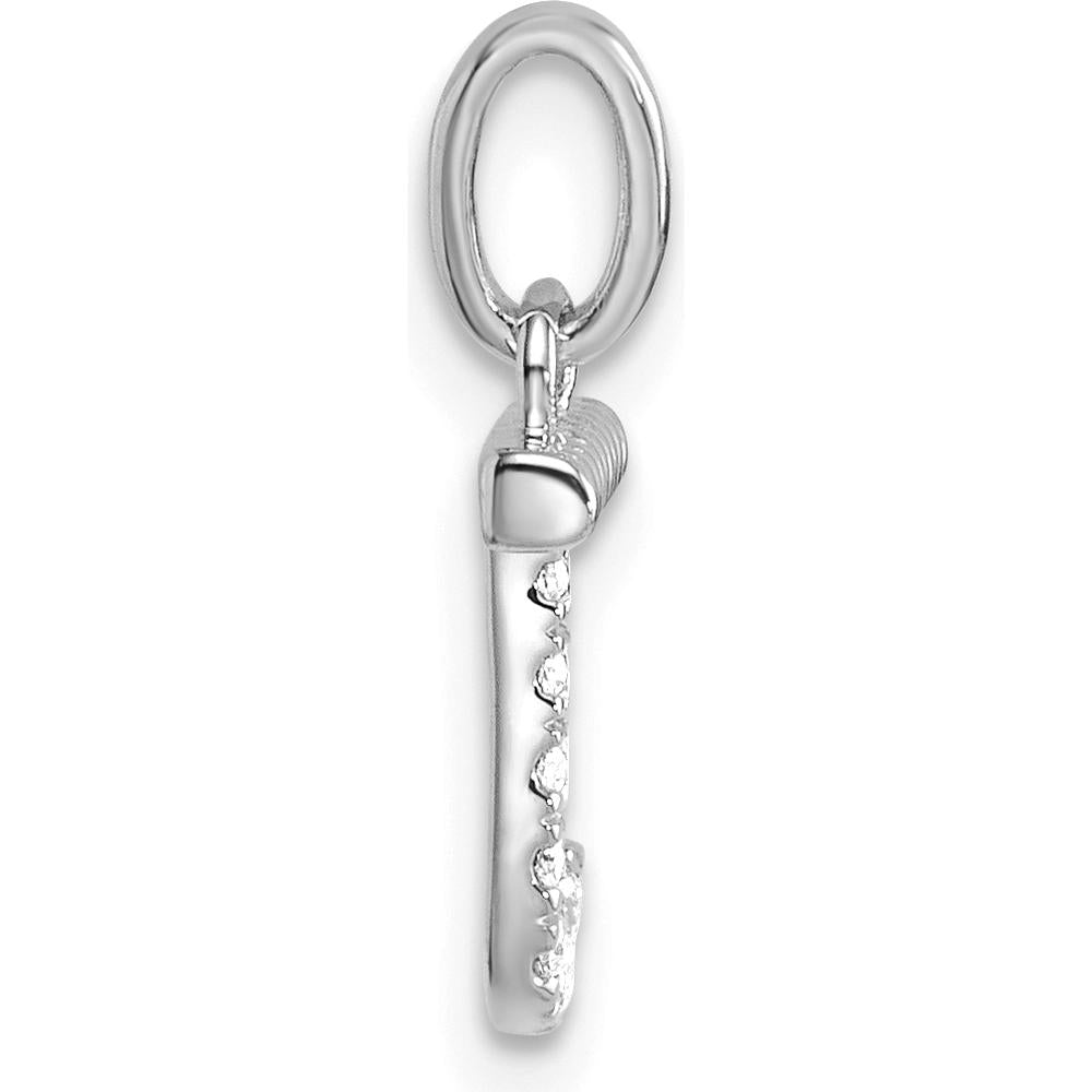 14K White Gold Twisted Diamond Initial "J" Charm with 0.07 Carat Diamonds by Oro Pregiato
