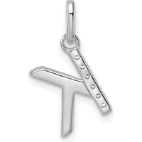 14K White Gold Twisted Diamond Initial K Charm - 0.05 Carat Total Diamond Weight by Oro Pregiato