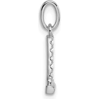 14K White Gold Twisted Diamond Initial L Charm - 0.05 Carat Diamond Total by Oro Pregiato
