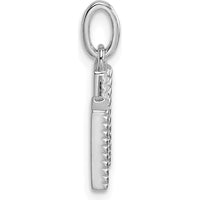 14K White Gold Twisted Diamond Initial M Charm - 0.05 Carat Diamond Weight by Oro Pregiato