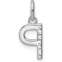 14K White Gold Twisted Diamond Initial "P" Charm - 0.05 Carat Diamond Weight by Oro Pregiato