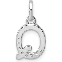 14K White Gold Twisted Diamond Initial "Q" Charm - 0.07 Carat Total Diamond Weight by Oro Pregiato
