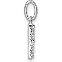 14K White Gold Twisted Diamond Initial "R" Charm - 0.05 Carat Diamond Weight by Oro Pregiato