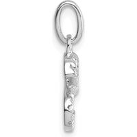 14K White Gold Twisted Diamond Initial S Charm with 0.07 Carat Diamonds by Oro Pregiato