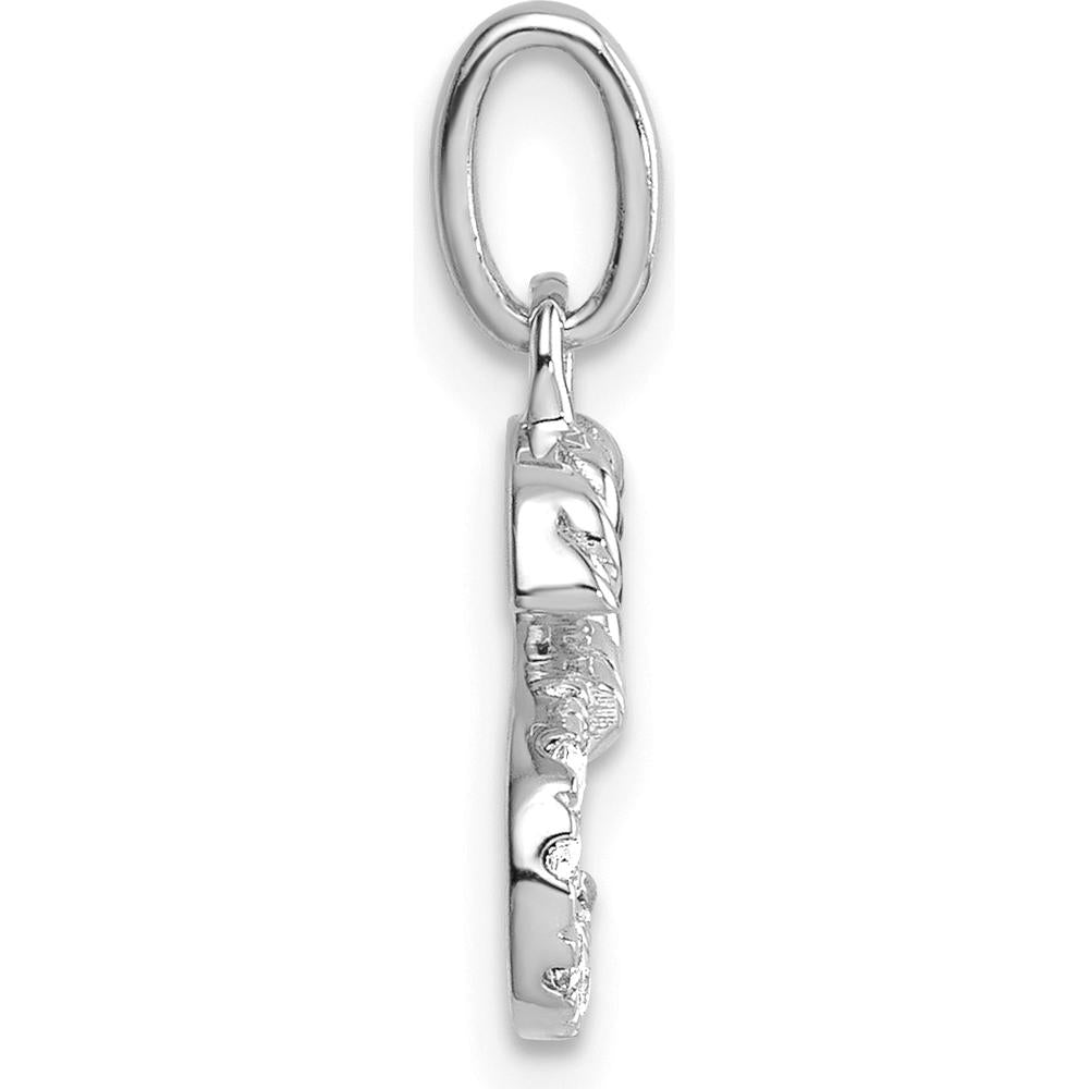 14K White Gold Twisted Diamond Initial S Charm with 0.07 Carat Diamonds by Oro Pregiato