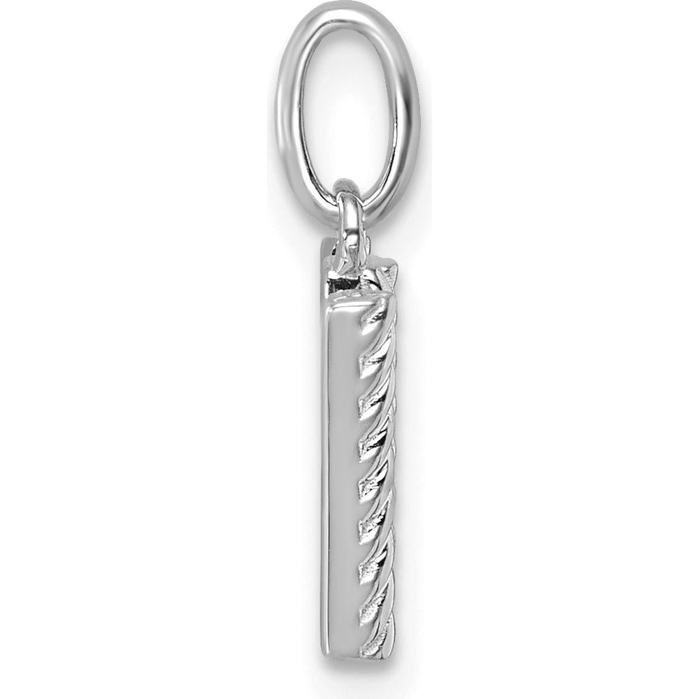 14K White Gold Twisted Diamond Initial "W" Charm - 0.05 Carat Diamond Weight by Oro Pregiato