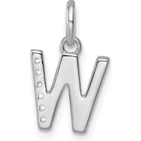 14K White Gold Twisted Diamond Initial "W" Charm - 0.05 Carat Diamond Weight by Oro Pregiato