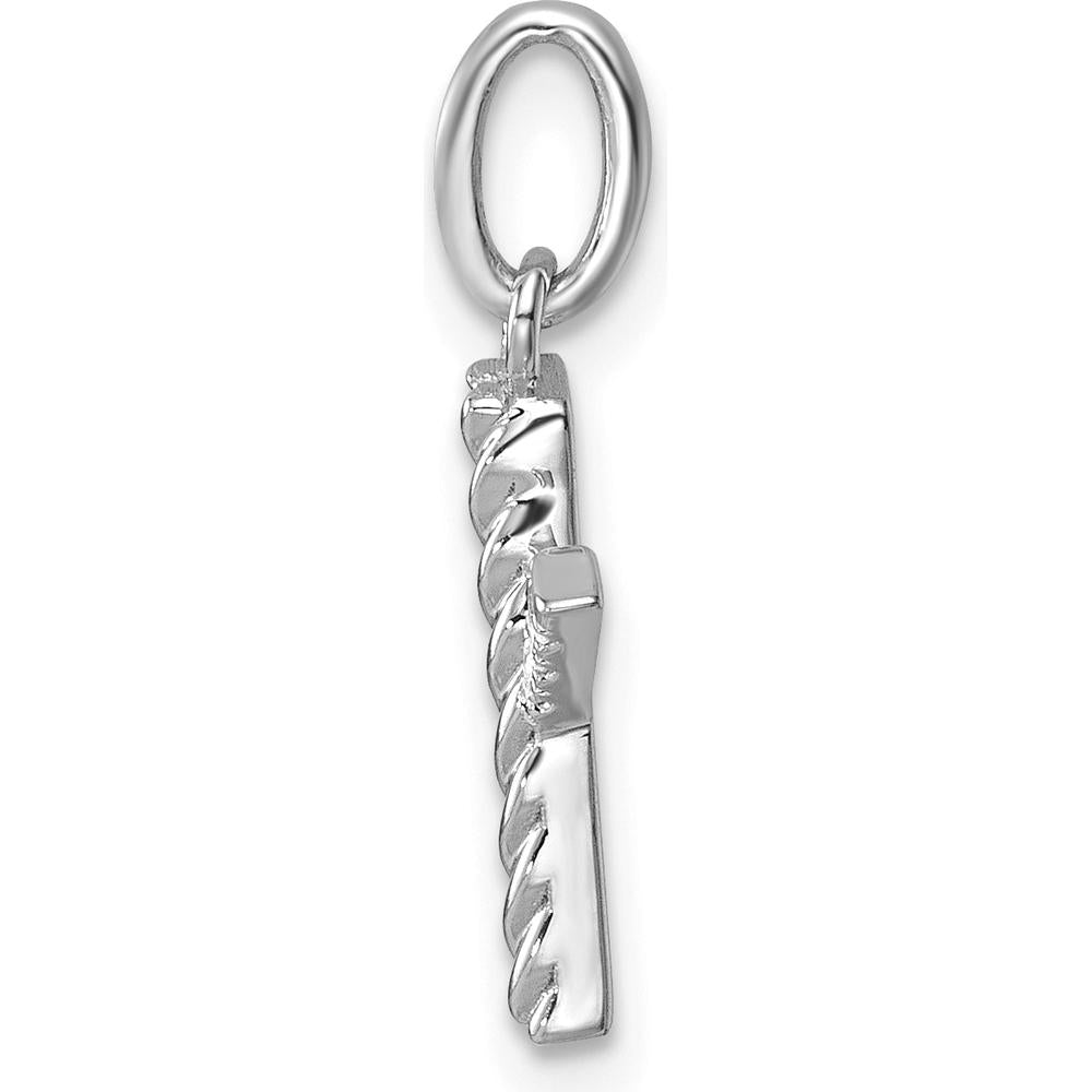 14K White Gold Twisted Diamond Initial X Charm - 0.05 Carat Total Diamond Weight by Oro Pregiato