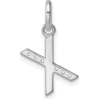 14K White Gold Twisted Diamond Initial X Charm - 0.05 Carat Total Diamond Weight by Oro Pregiato