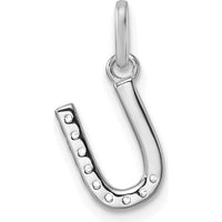 14K White Gold Twisted Diamond U Initial Charm - 0.10 Carat Total Diamond Weight by Oro Pregiato