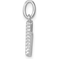 14K White Gold Twisted Diamond V Charm Pendant - 0.05 Carat Total Diamond Weight by Oro Pregiato