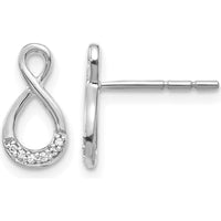 14K White Gold Twisted Drop Earrings with Round Diamonds - 0.007 Carat Total Diamond Weight by Monteluci Fine Jewelry