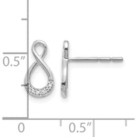 14K White Gold Twisted Drop Earrings with Round Diamonds - 0.007 Carat Total Diamond Weight by Monteluci Fine Jewelry