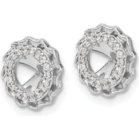 14K White Gold Twisted Edge Diamond Earring Jackets with 36 Round White Diamonds - 0.004 Carats Total Diamond Weight by Monteluci Fine Jewelry