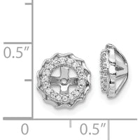 14K White Gold Twisted Edge Diamond Earring Jackets with 36 Round White Diamonds - 0.004 Carats Total Diamond Weight by Monteluci Fine Jewelry