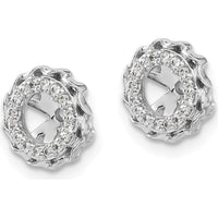 14K White Gold Twisted Edge Diamond Earring Jackets with Round Diamonds - 0.0031 Carats Total Diamond Weight by Monteluci Fine Jewelry
