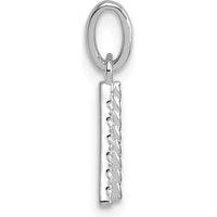 14K White Gold Twisted Initial A Charm with 0.05 Carat Diamonds - Personalized Pendant by Oro Pregiato
