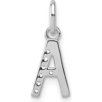 14K White Gold Twisted Initial A Charm with 0.05 Carat Diamonds - Personalized Pendant by Oro Pregiato