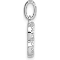14K White Gold Twisted Initial B Diamond Charm with 0.05 Carat Total Diamond Weight by Oro Pregiato