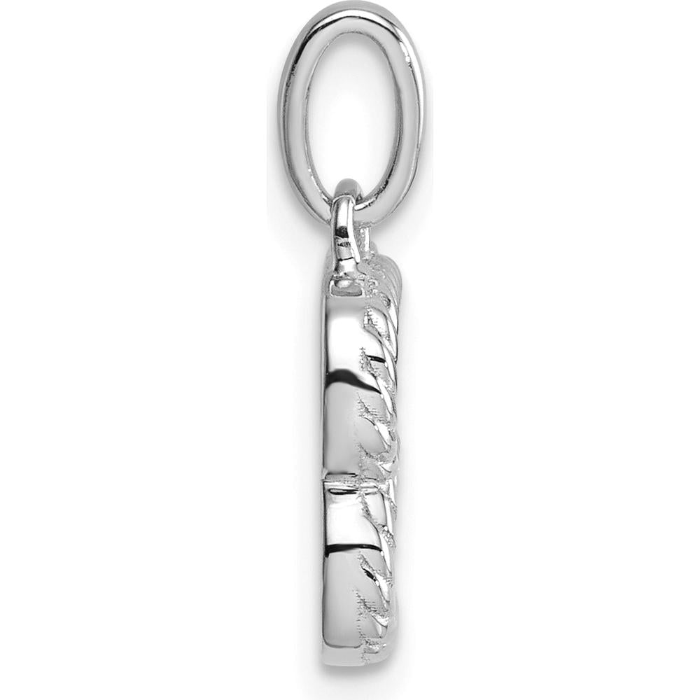 14K White Gold Twisted Initial B Diamond Charm with 0.05 Carat Total Diamond Weight by Oro Pregiato