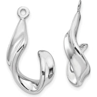 14K White Gold Twisted J Earring Jackets - Rhodium Plated, Pair by Oro Pregiato