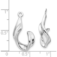 14K White Gold Twisted J Earring Jackets - Rhodium Plated, Pair by Oro Pregiato