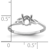 14K White Gold Twisted Shank Round Birthstone Ring Mounting with Rhodium Plating by Oro Pregiato