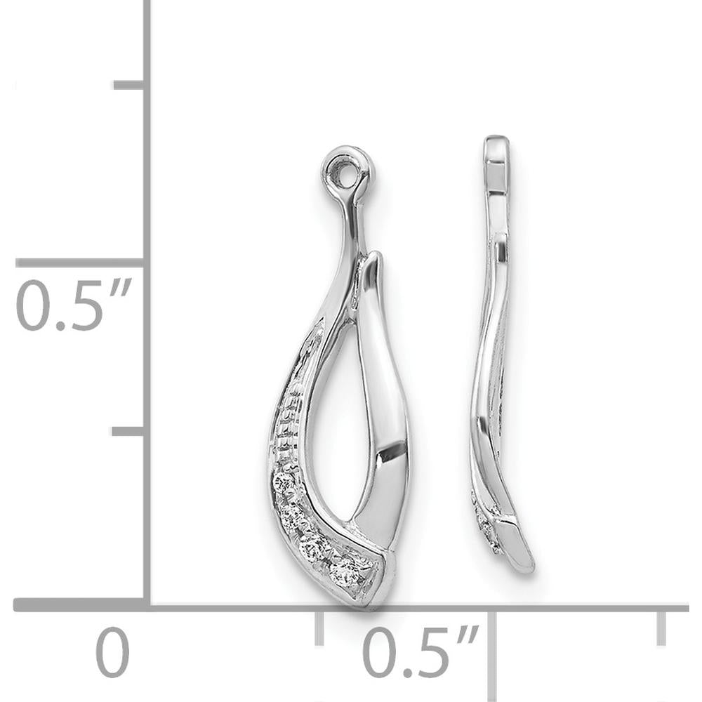 14K White Gold Twisted Teardrop Diamond Earring Jackets with Round Diamonds - 0.019 Carats Total Diamond Weight by Monteluci Fine Jewelry