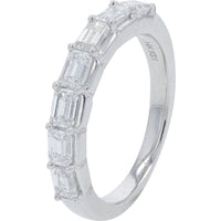 14K White Gold Two-Band Stackable Ring Set with Emerald Cut Lab Grown Diamonds - 2.00 Carat Total Diamond Weight