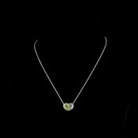 14K White Gold Two-Stone Pear Shape Pendant with Fancy Intense Yellow and Colorless Lab Diamonds - 3.46 Carat Total Weight, Bezel Set North-South - Covaloro Fine Jewelry