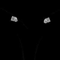 14K White Gold Two Stone Stud Earrings with Emerald Cut and Pear Shape Lab Diamonds - 1.79 Carats Total Diamond Weight - Covaloro Fine Jewelry
