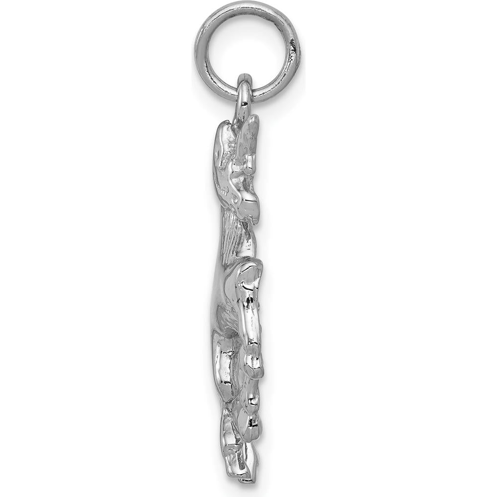 14K White Gold Unicorn Charm Pendant with Rhodium Plating by 0