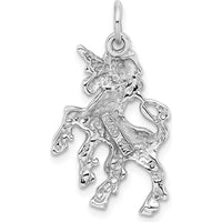 14K White Gold Unicorn Charm Pendant with Rhodium Plating by 0