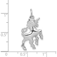 14K White Gold Unicorn Charm Pendant with Rhodium Plating by 0