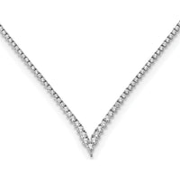 14K White Gold V-Necklace with Round Diamonds - 9.29 Carat Total Diamond Weight by Monteluci Fine Jewelry
