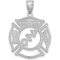 14K White Gold VFD Member Shield Charm Pendant - Polished Finish by Oro Pregiato
