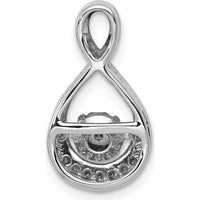 14K White Gold Vibrant Moving Diamond Teardrop Pendant - 0.07 Carat Total Diamond Weight by Monteluci Fine Jewelry