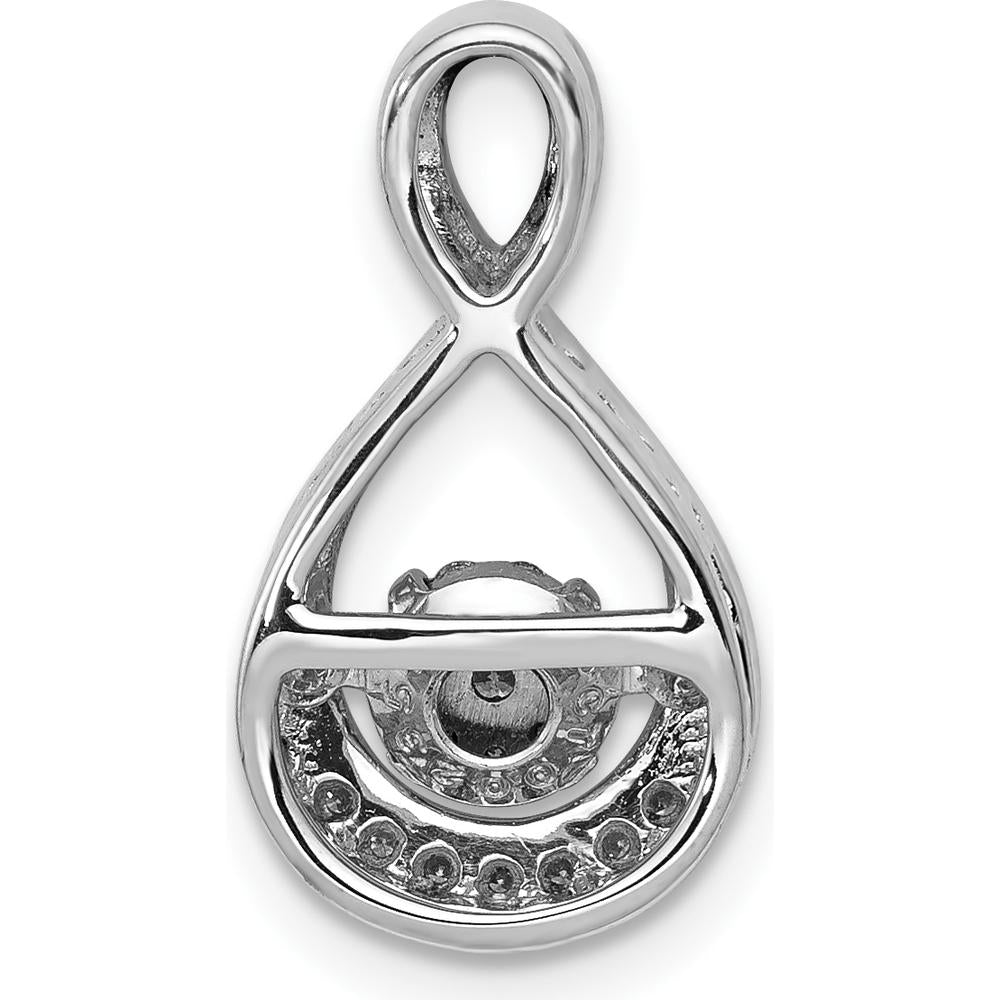 14K White Gold Vibrant Moving Diamond Teardrop Pendant - 0.07 Carat Total Diamond Weight by Monteluci Fine Jewelry