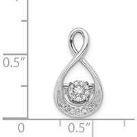 14K White Gold Vibrant Moving Diamond Teardrop Pendant - 0.07 Carat Total Diamond Weight by Monteluci Fine Jewelry